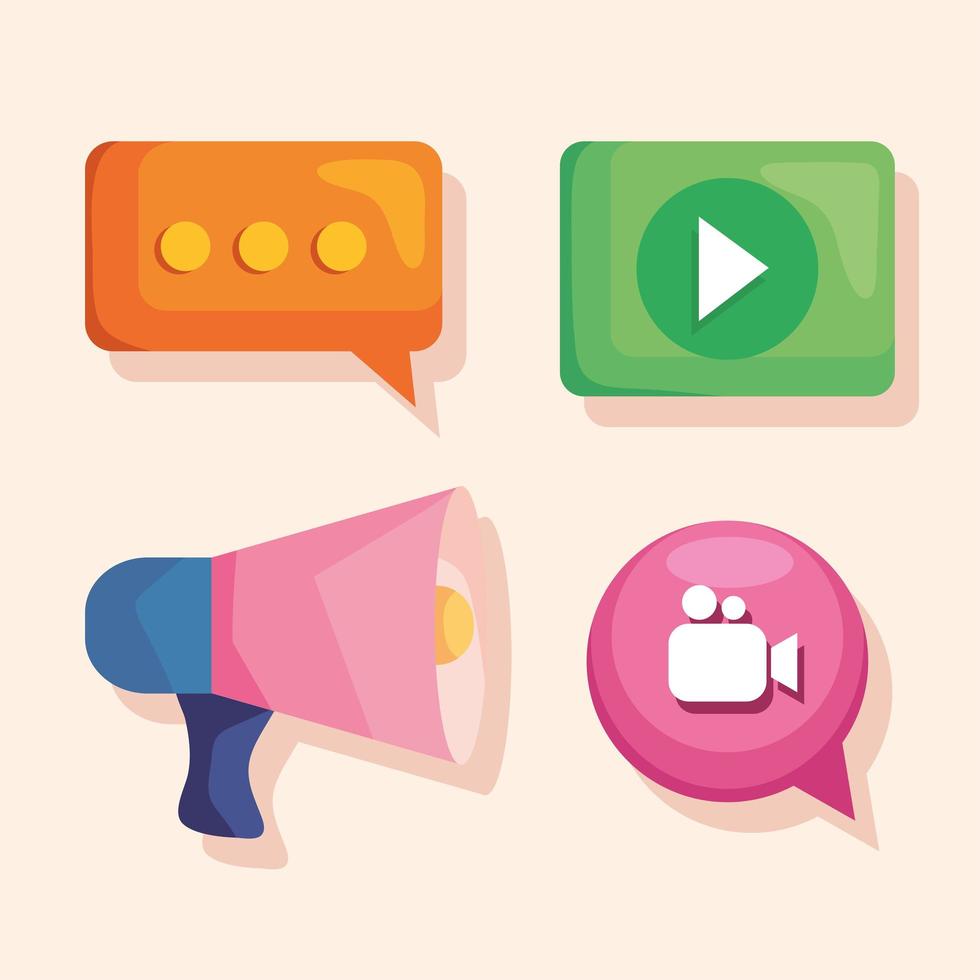 Storytelling icon set vector
