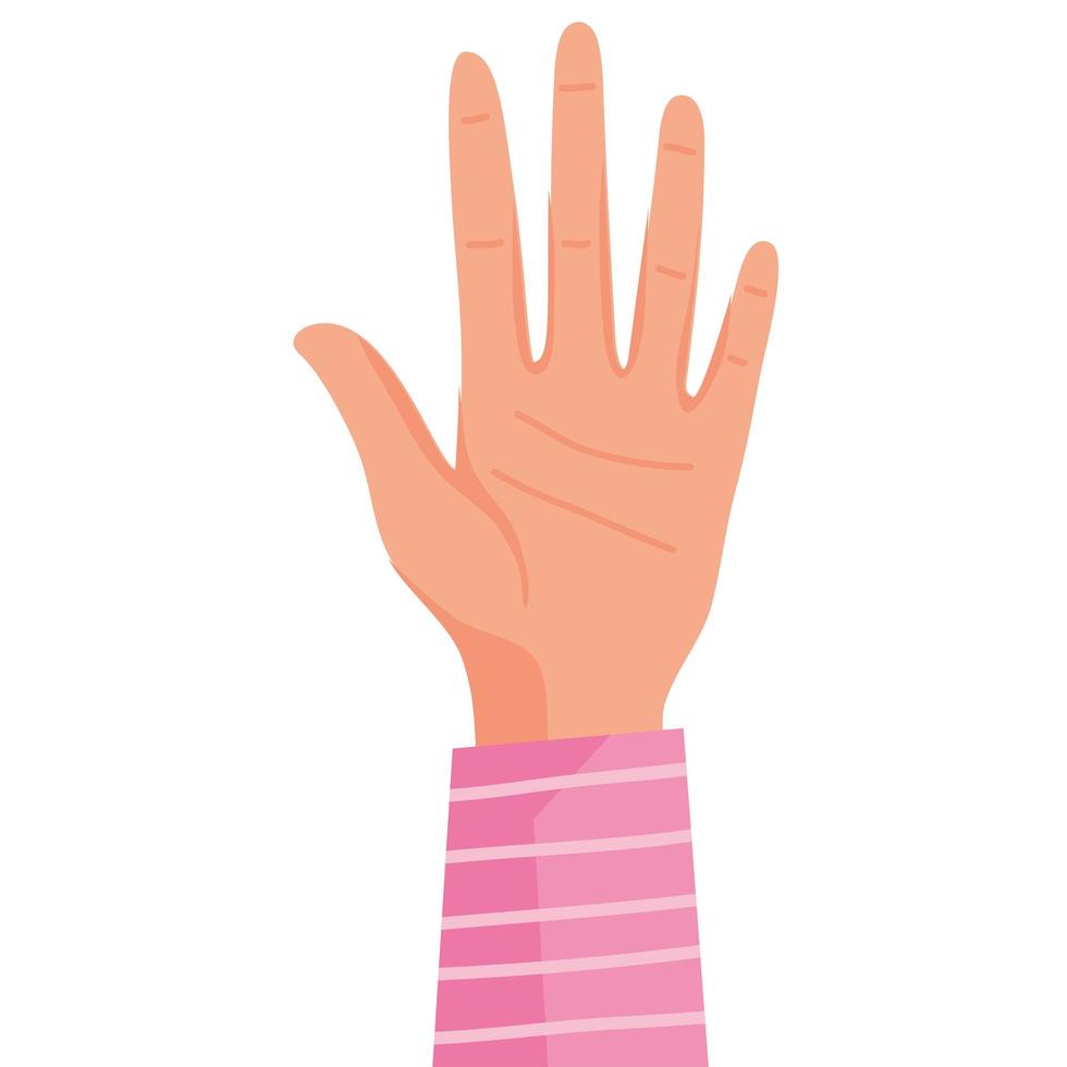hand with pink sleeve vector