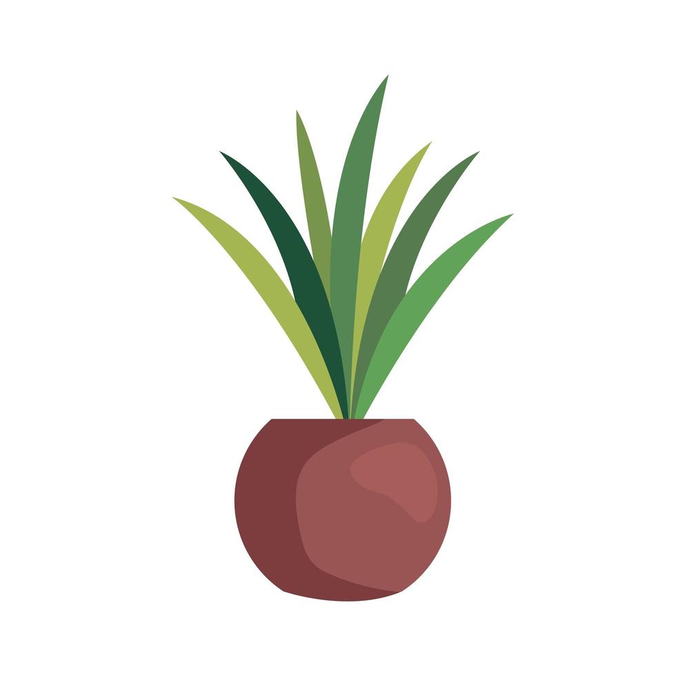 Plant inside pot vector