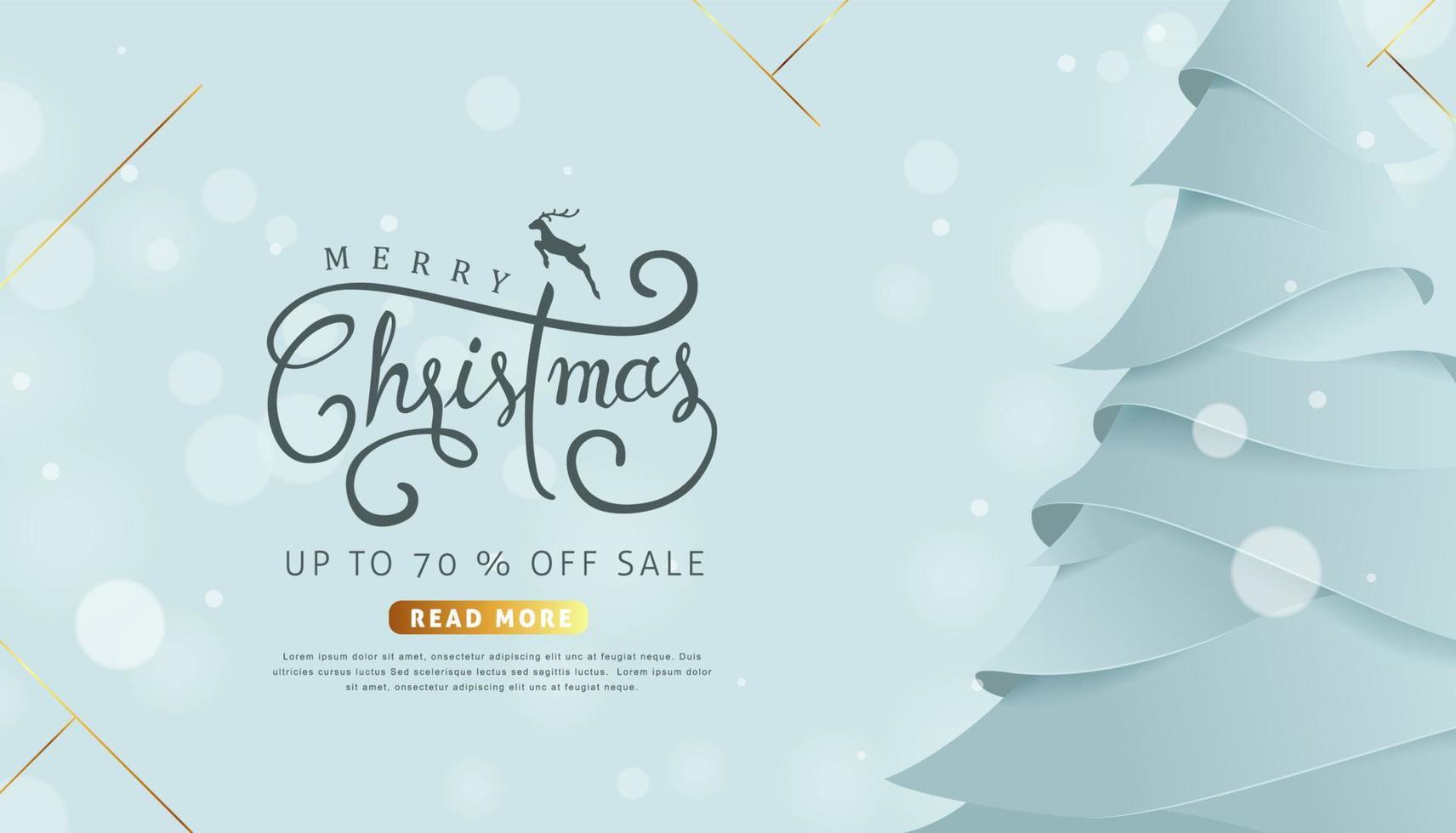 Happy New Year and Merry Christmas sale banner poster template vector