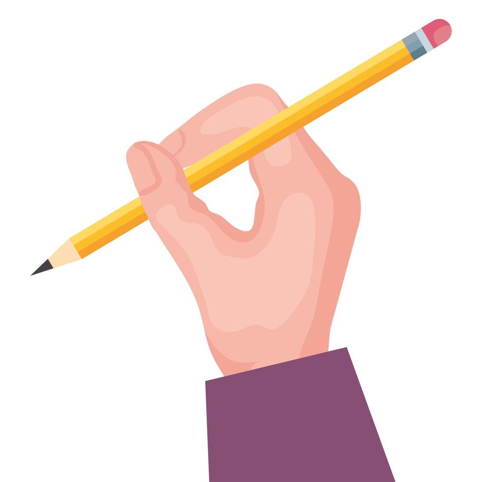 hand writing with pencil vector