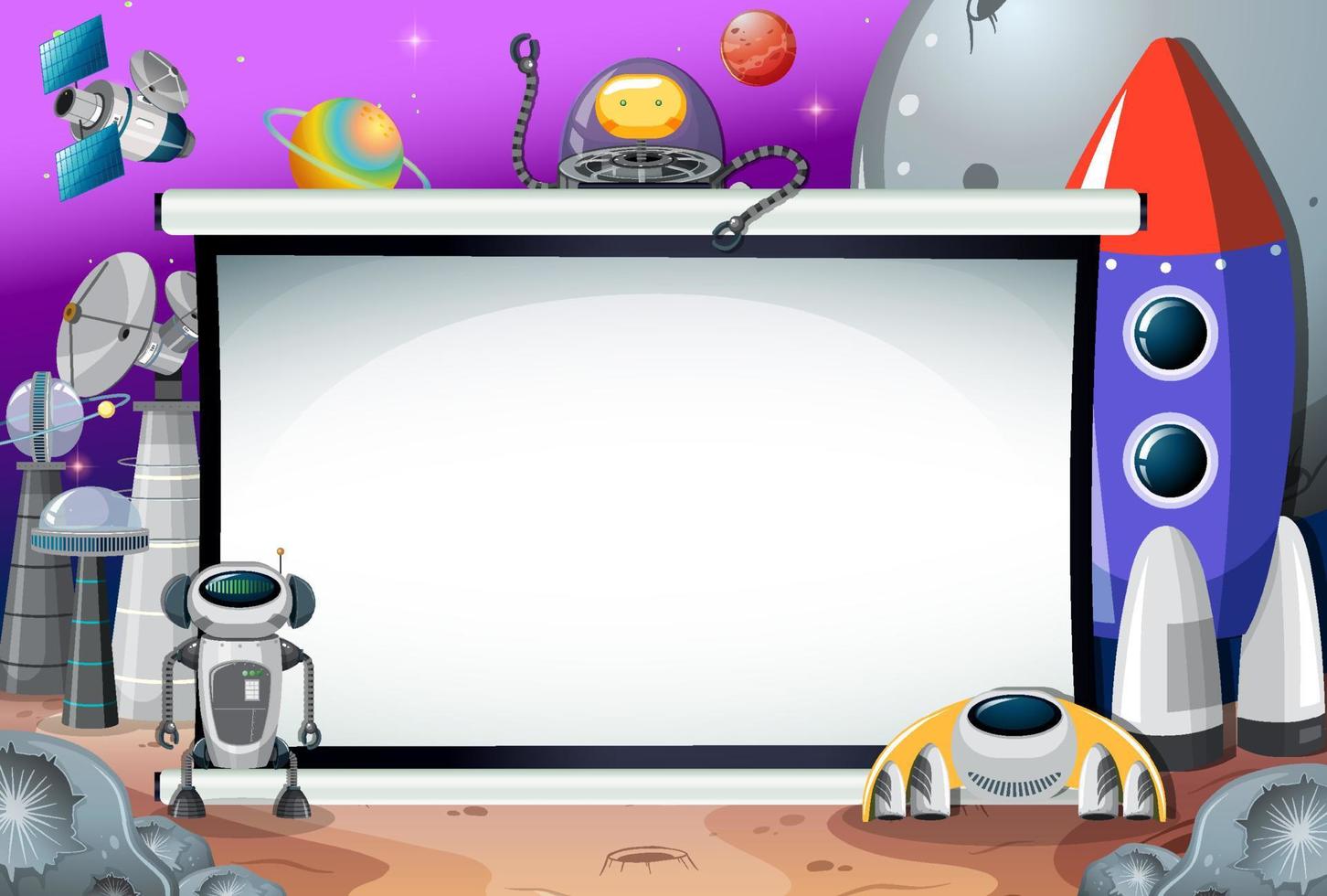 A banner outer space scene background vector