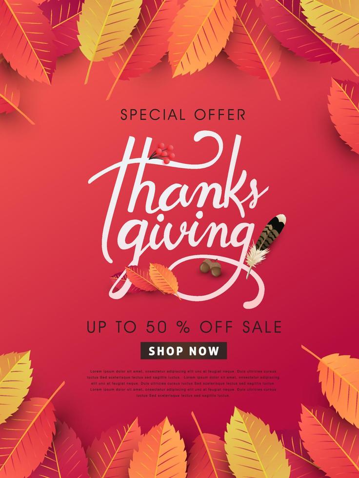 Thanksgiving day sale banner background vector