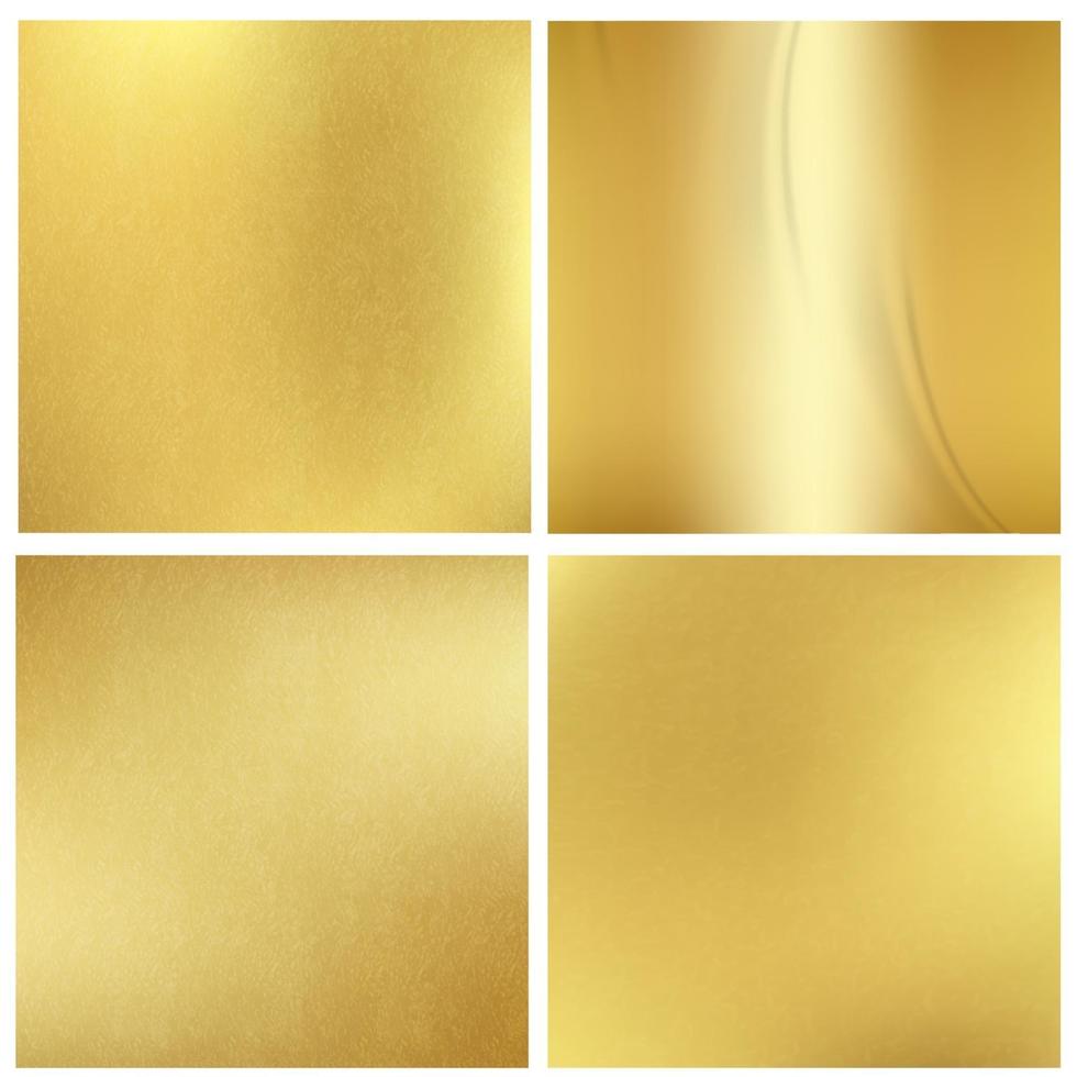 Set of golden blurred backgrounds vector