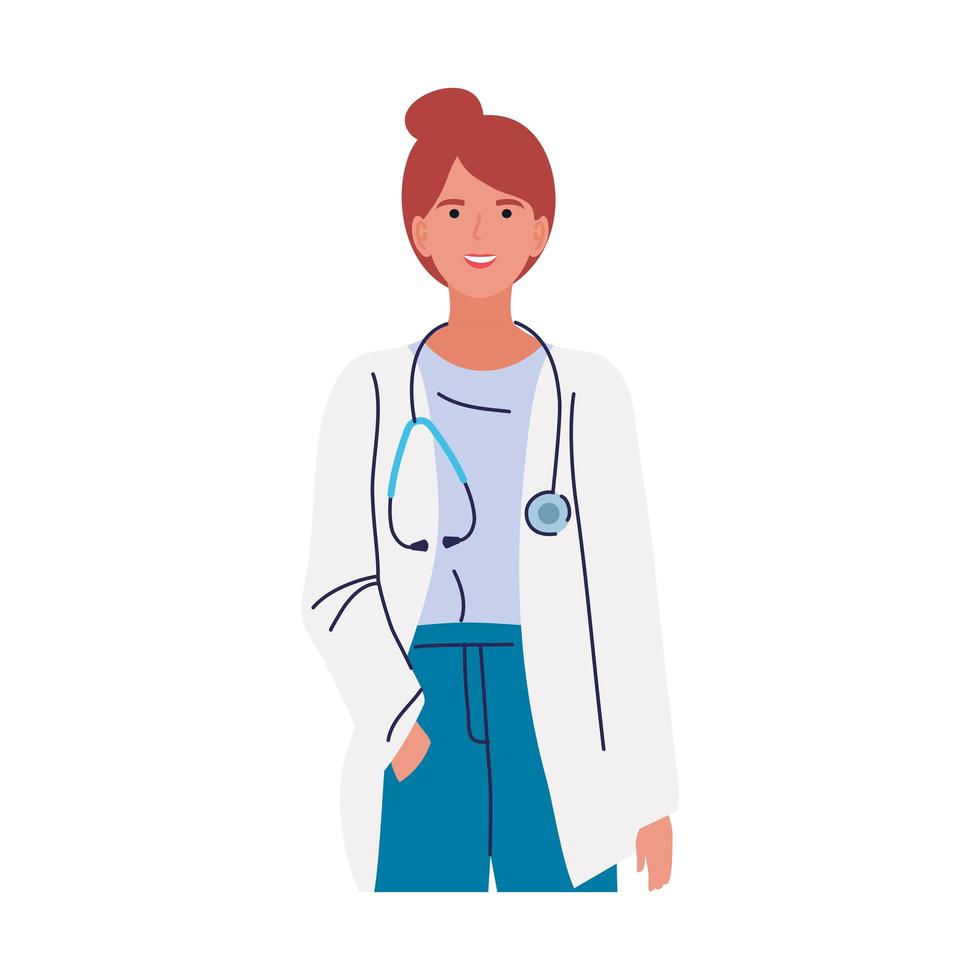 redhead female doctor character vector