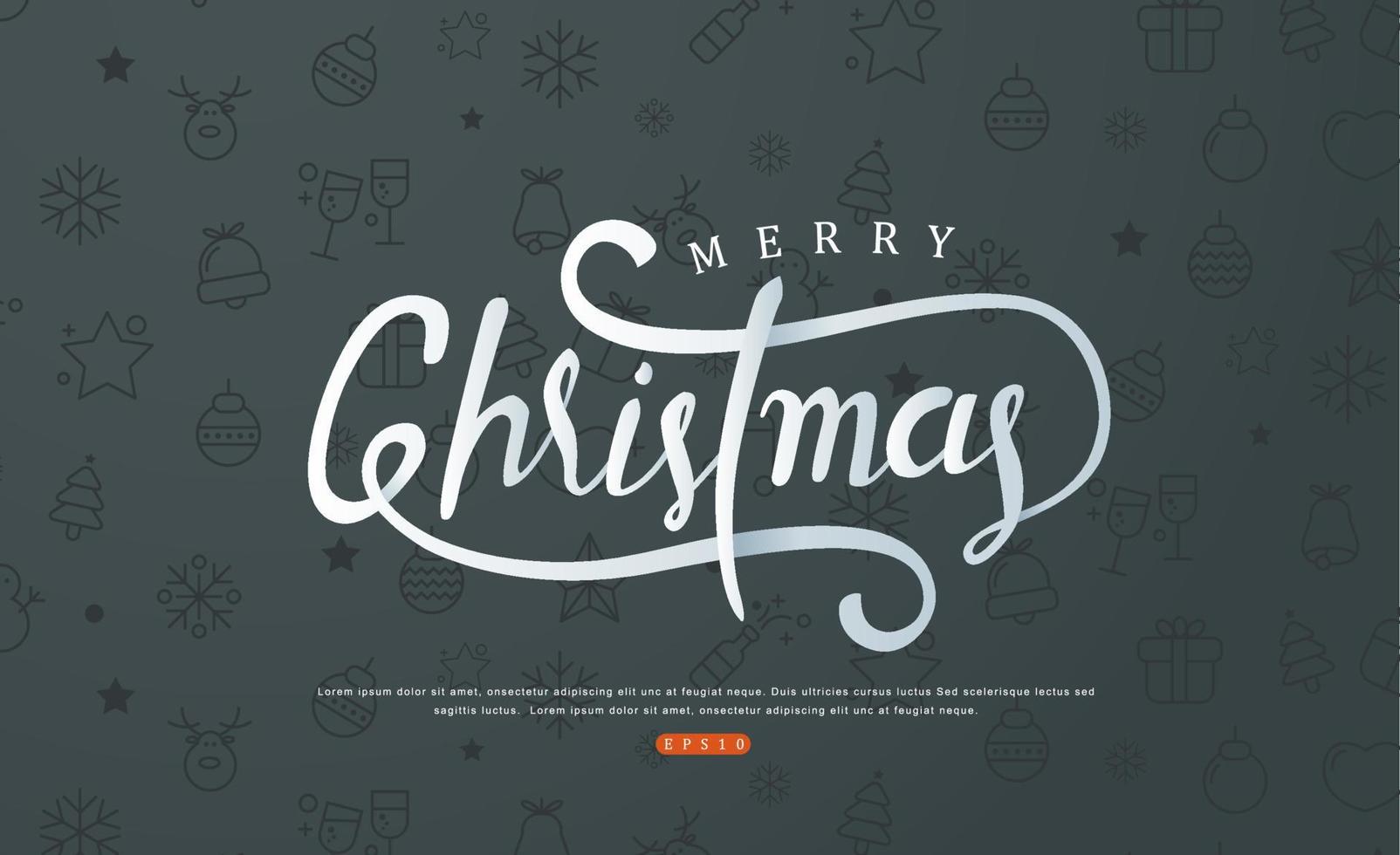 diseño de texto de caligrafía de feliz navidad vector