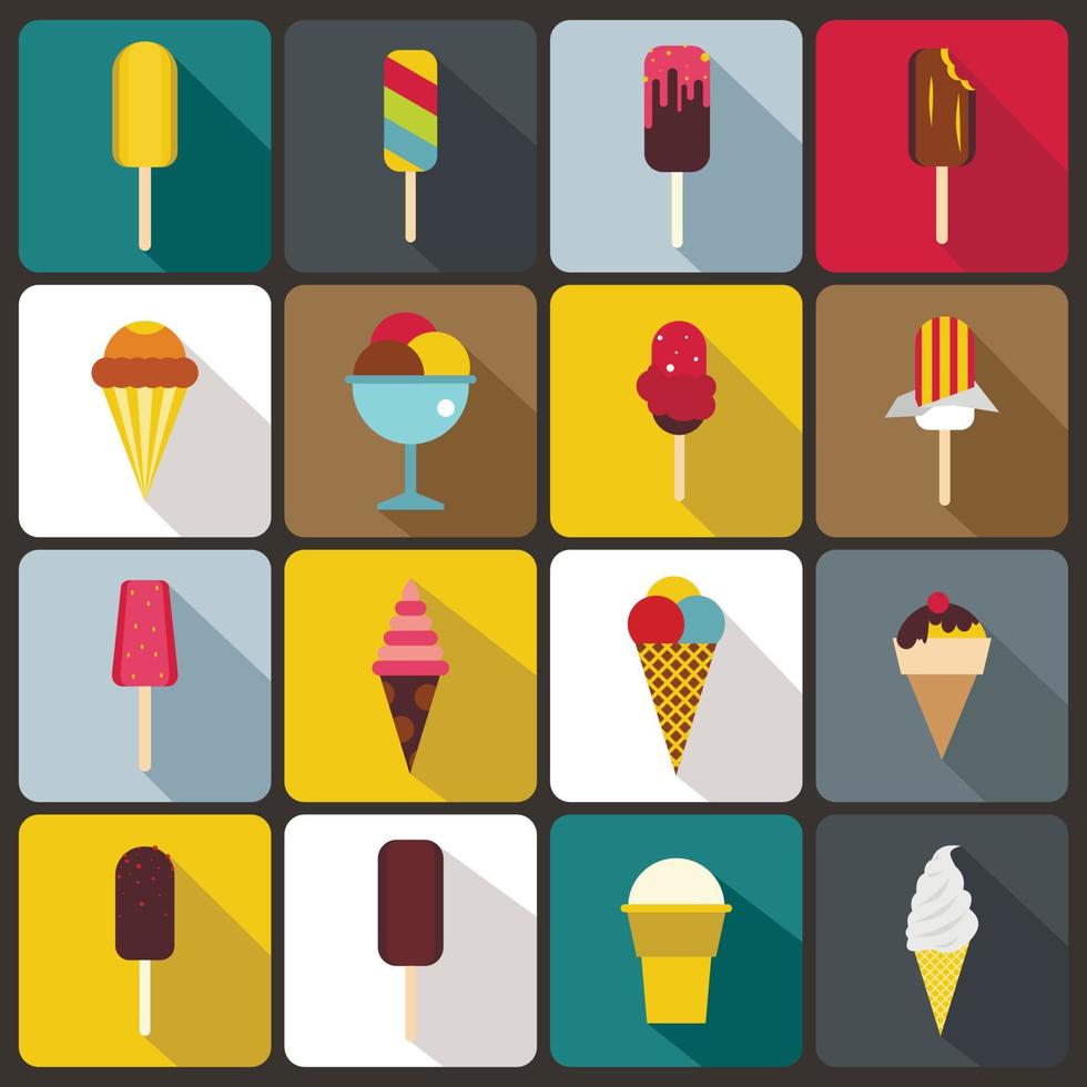 conjunto de iconos de helado vector