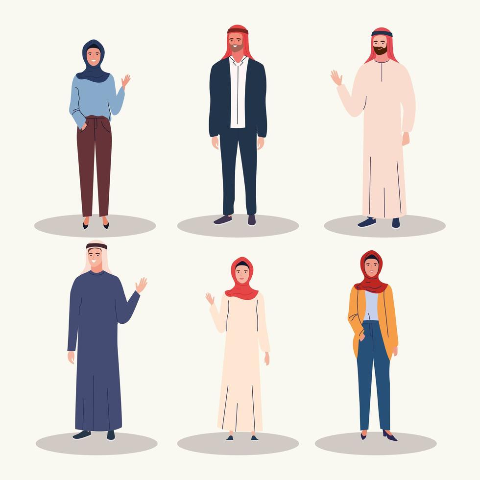 set of people muslim vector