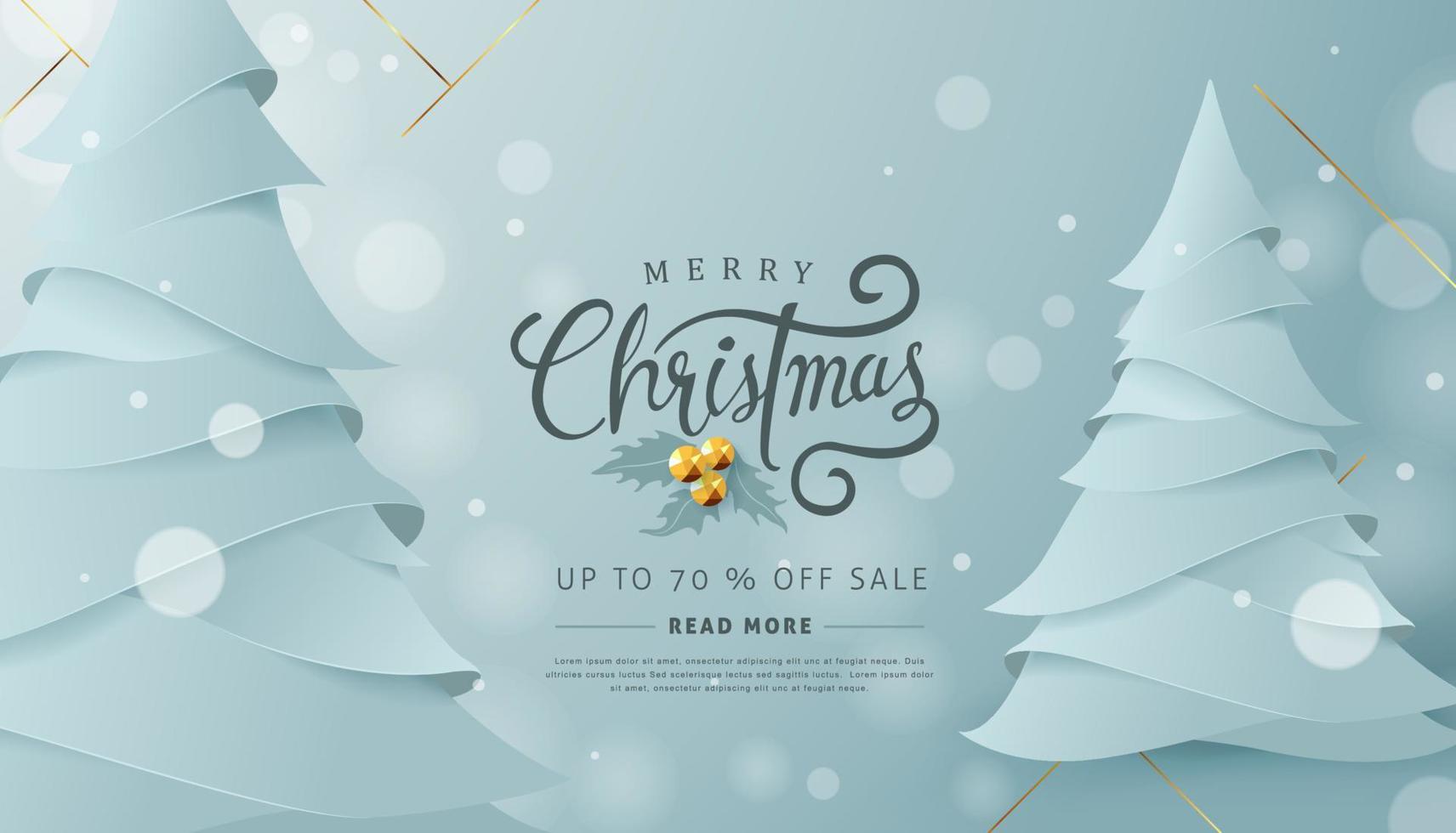 Happy New Year and Merry Christmas sale banner poster template vector