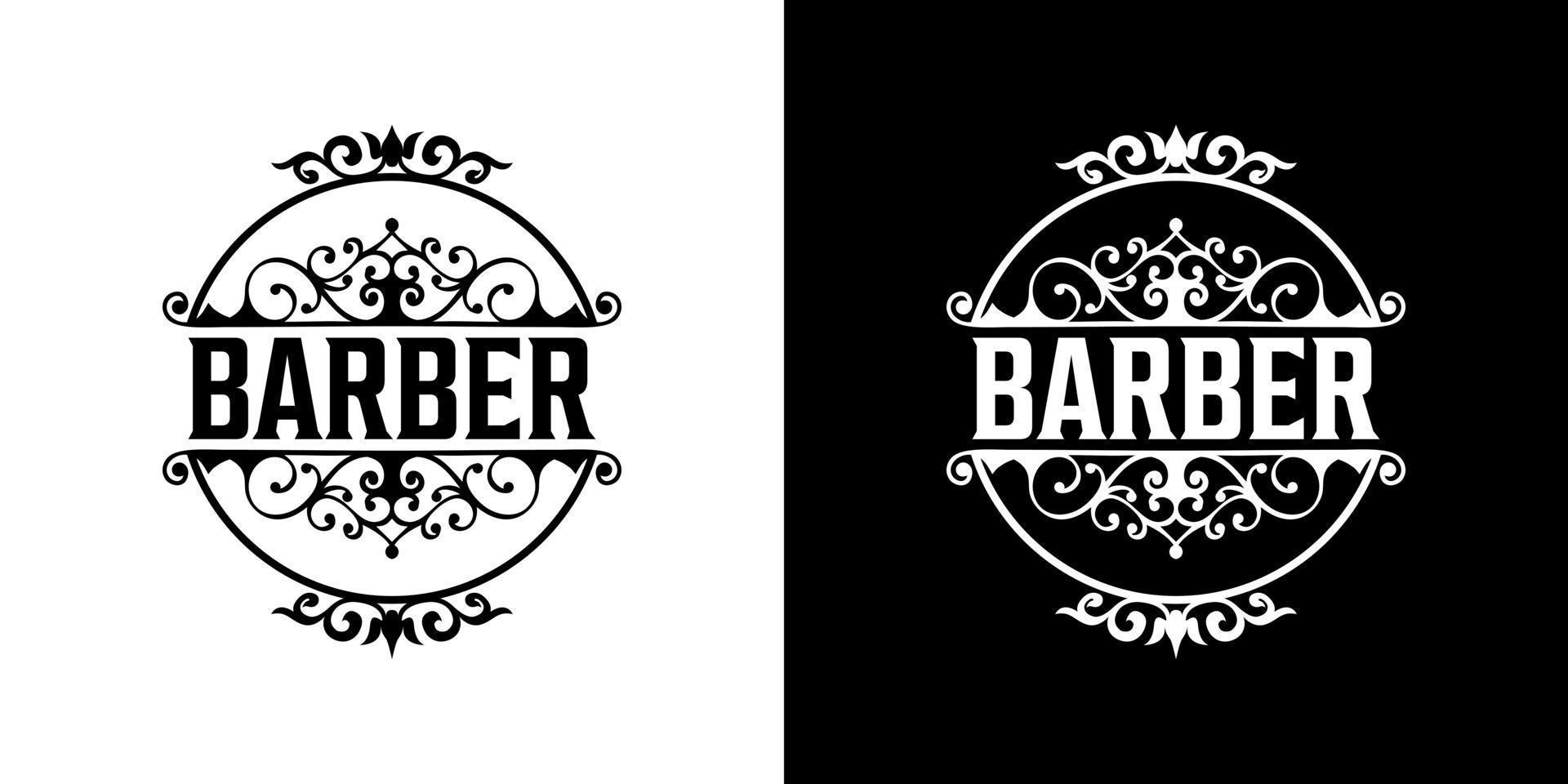 Barber shop logo design template vector