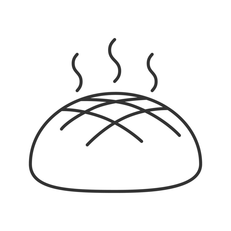 icono lineal de pan de centeno redondo fresco vector