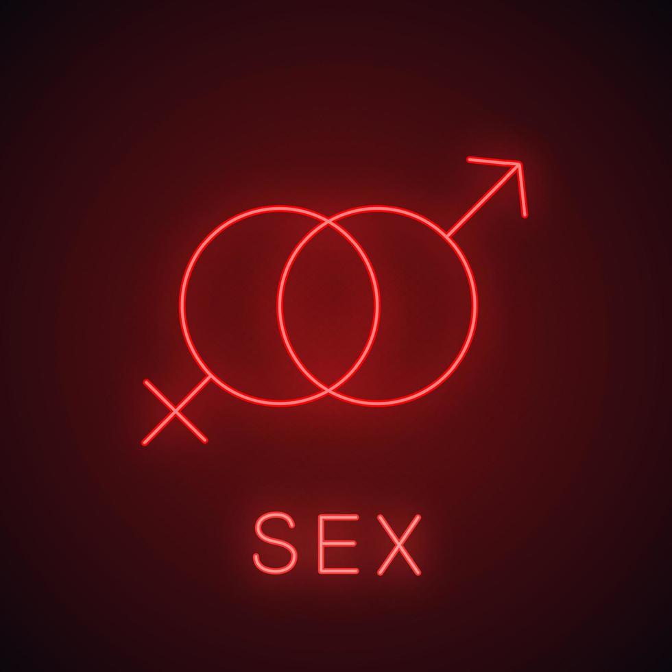 Sex neon light icon vector