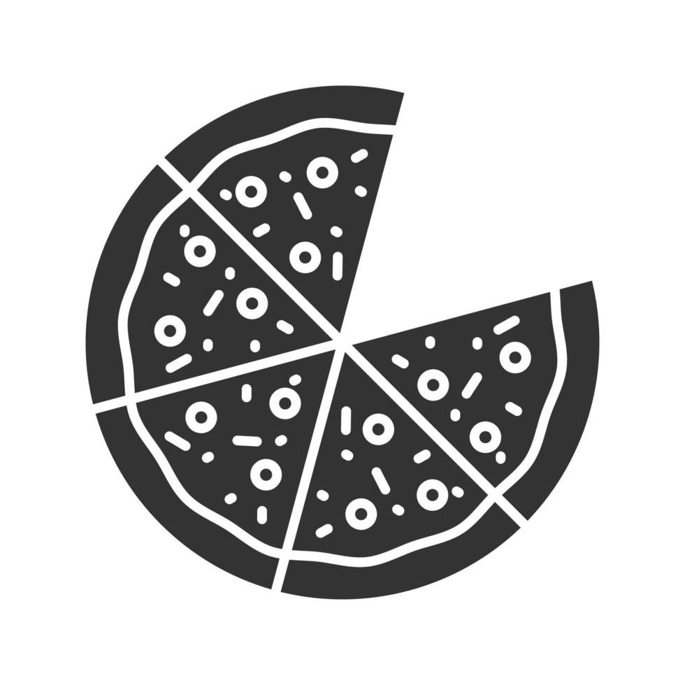 icono de glifo de pizza vector