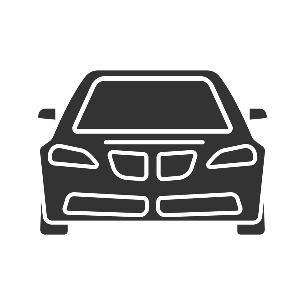 Car front view glyph icon vector