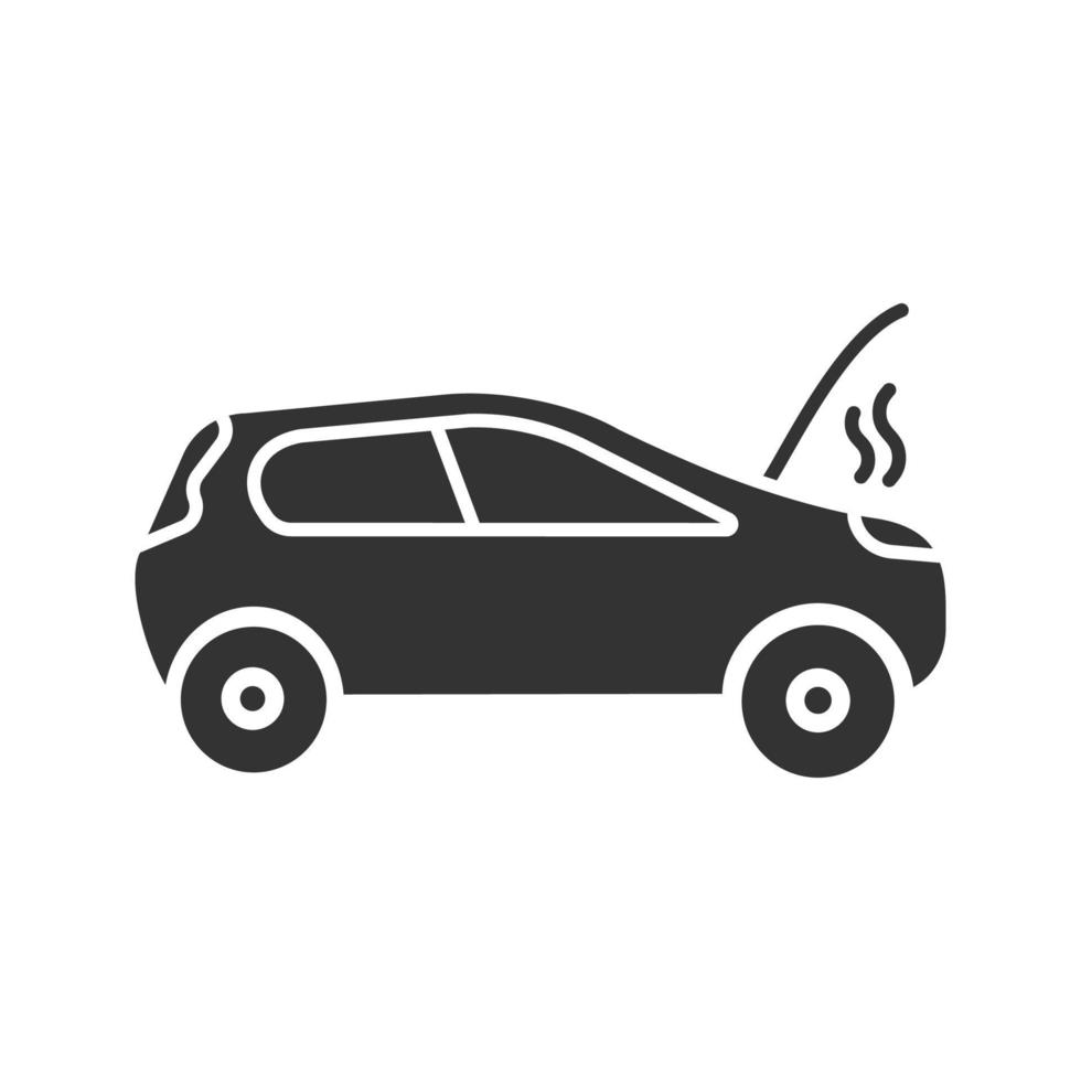 icono de glifo de coche roto vector