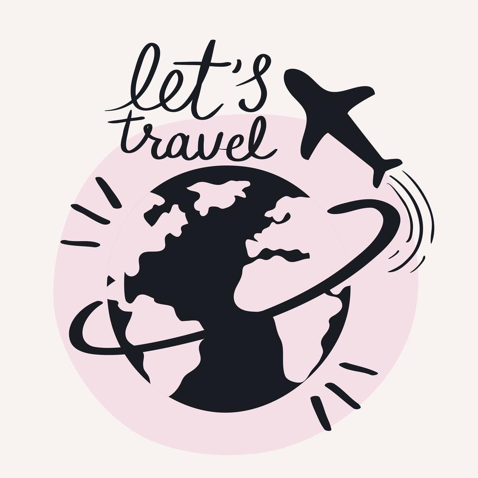 travel quote and airplane vector