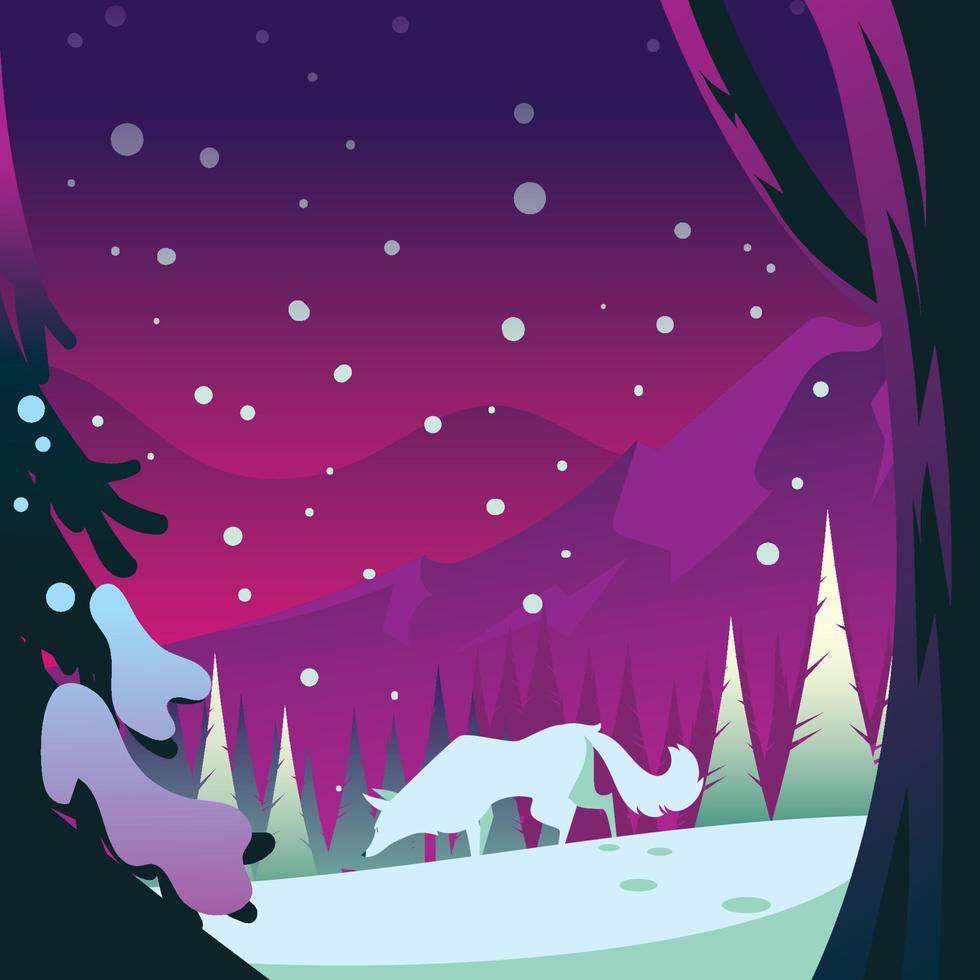 White Wolf in The Winter vector