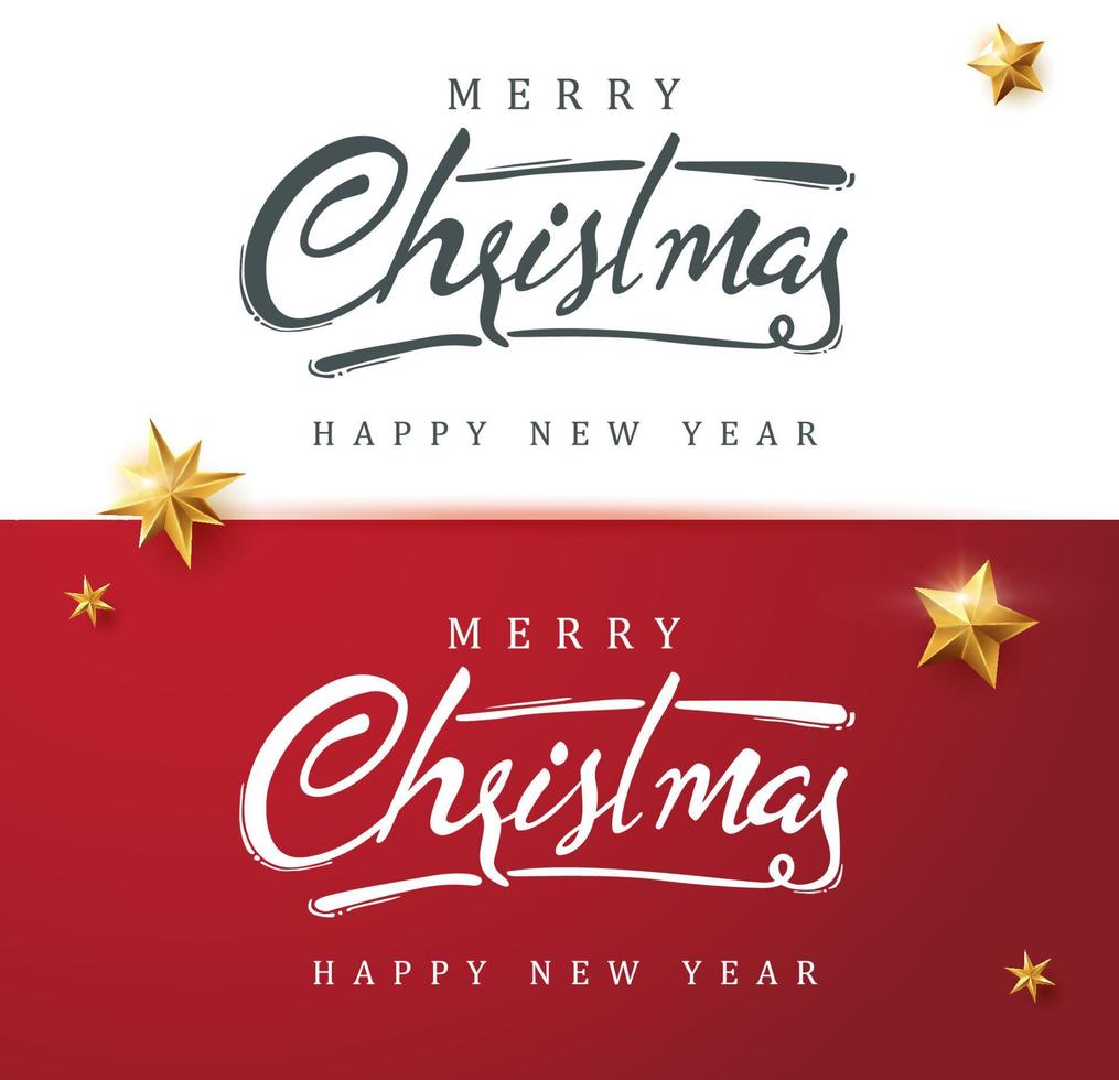 Happy New Year and Merry Christmas banner vector