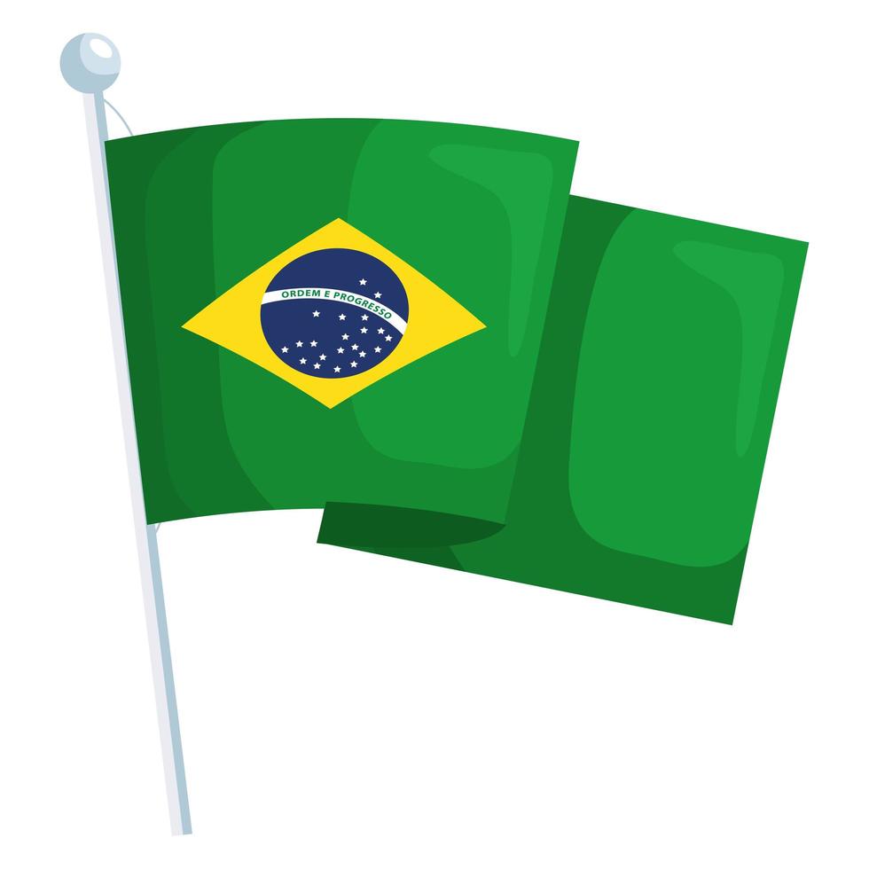 bandera de brasil ondeando vector