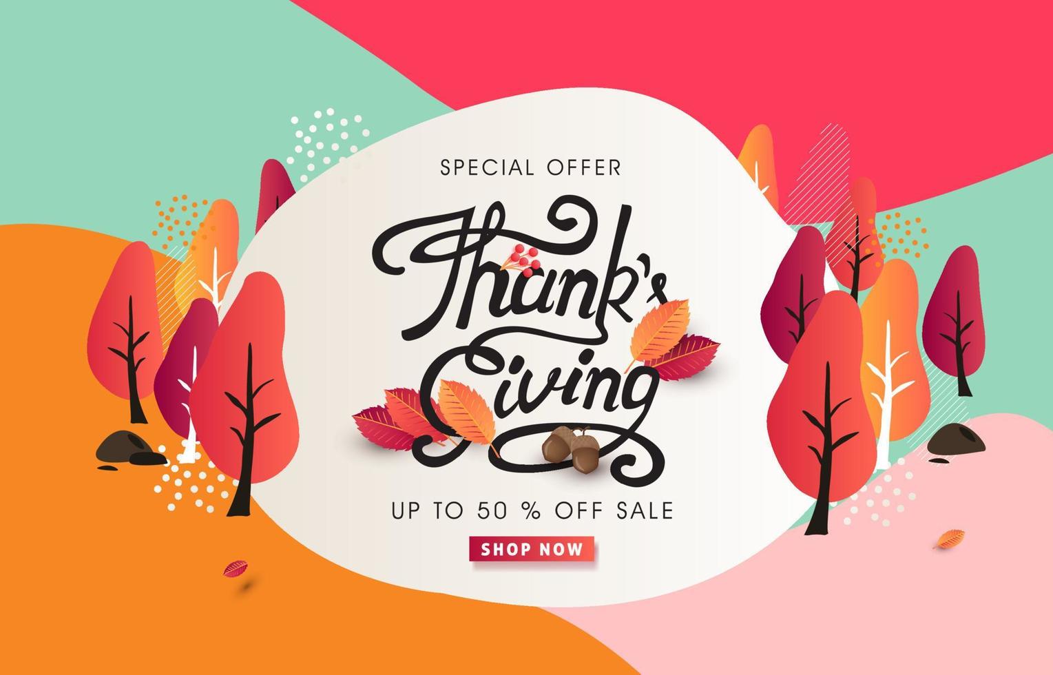 Thanksgiving day sale banner background vector