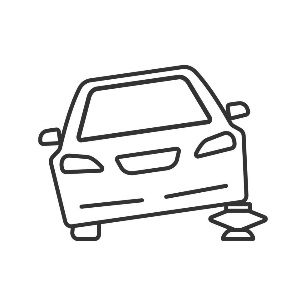 icono lineal de gato de coche portátil vector