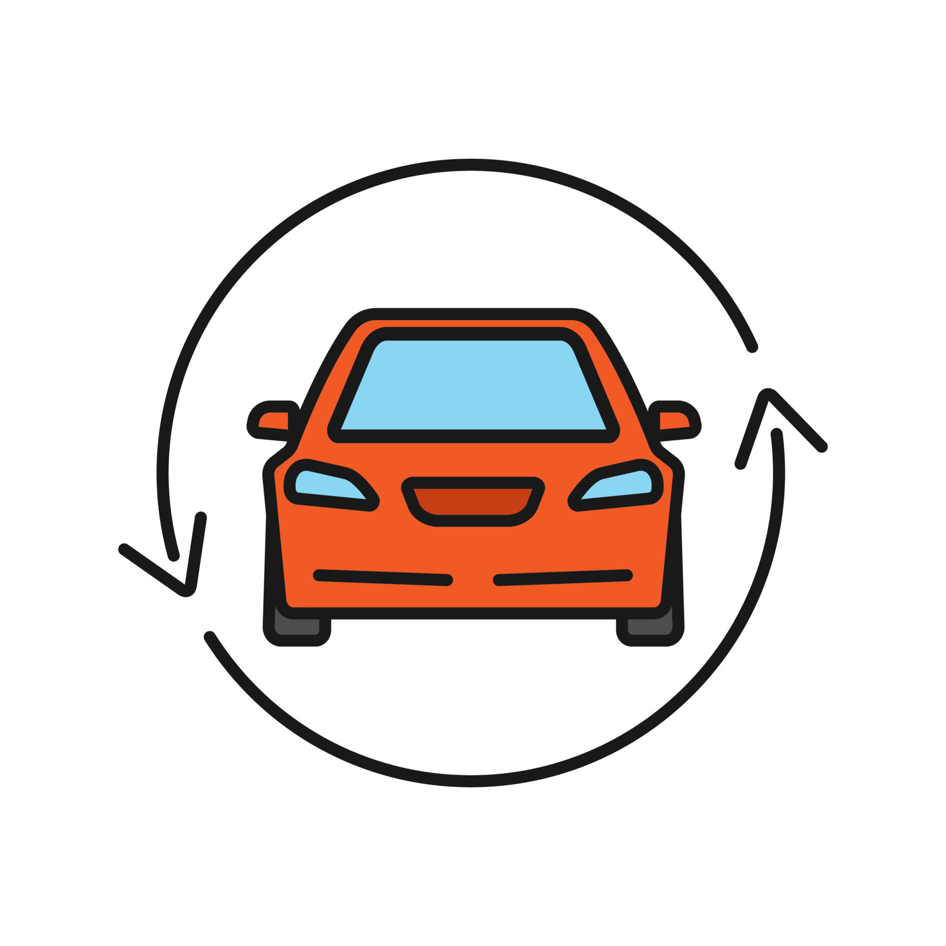 Car with circle arrow color icon 4223523 Vector Art at Vecteezy