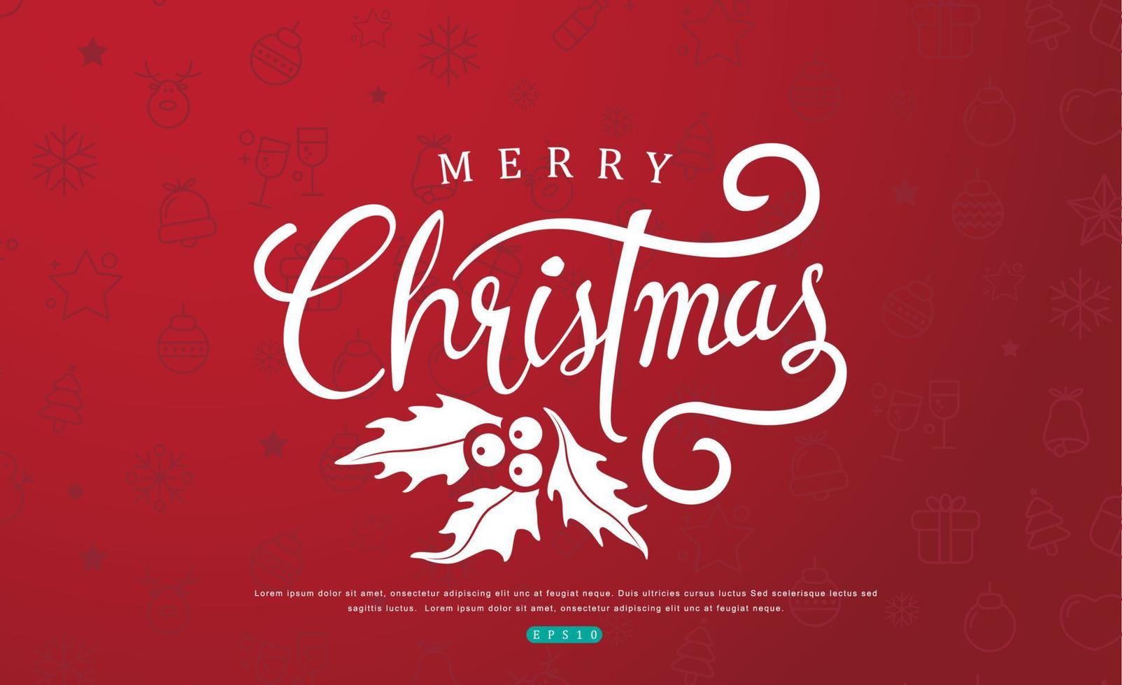 Merry christmas calligraphy text design vector