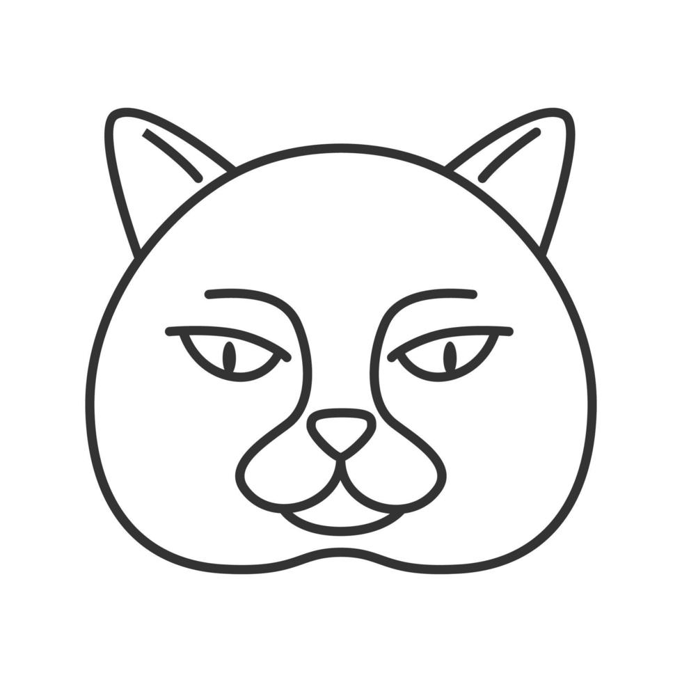 British shorthair cat linear icon vector