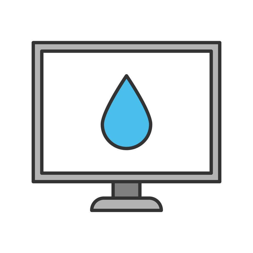 icono de color de calibración de la pantalla de la computadora. control de la calidad de la impresión en color. ilustración vectorial aislada vector