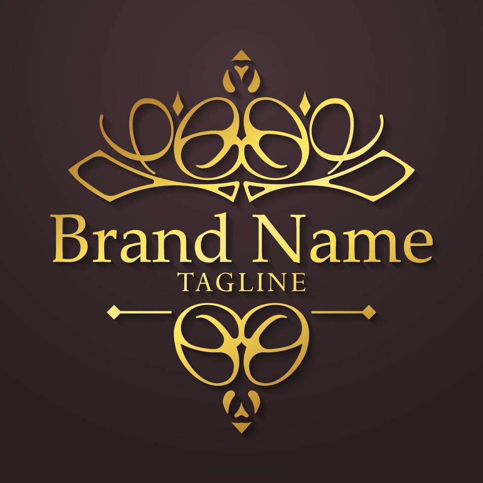 Luxury Logo template flourishes calligraphy elegant ornament lines vector