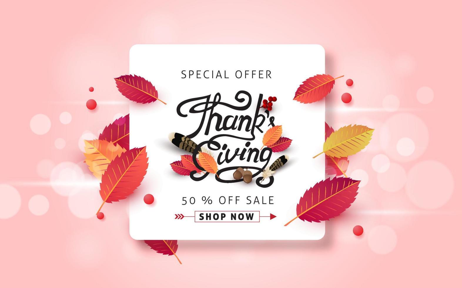 Thanksgiving day sale banner background vector