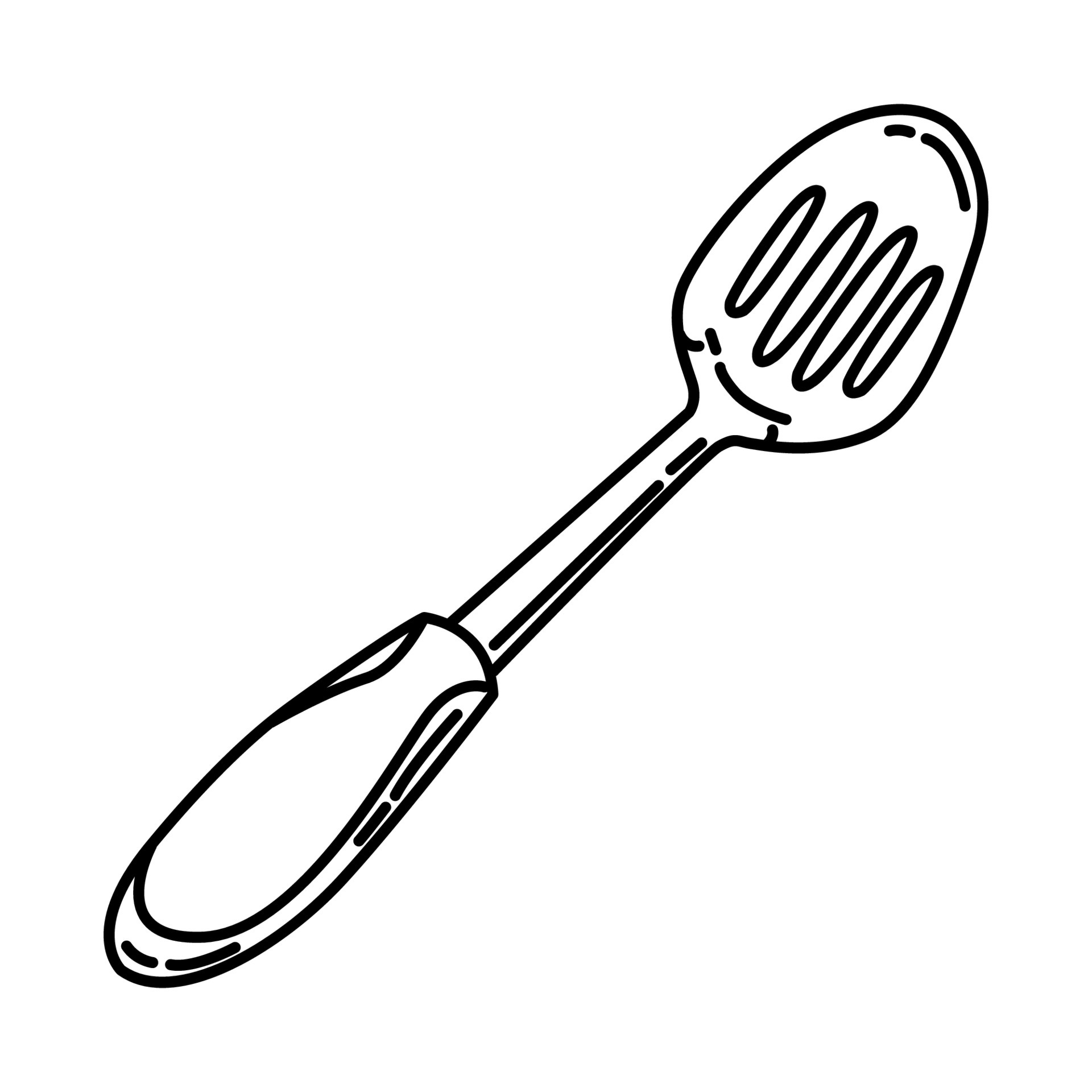 Slotted Spoon Icon. Doodle Hand Drawn or Outline Icon Style 4223894