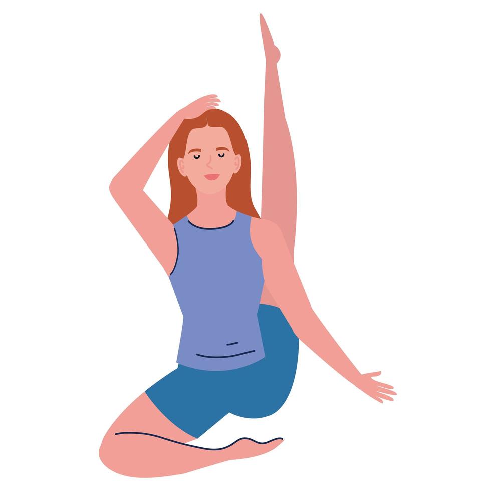 Woman doing yoga vector