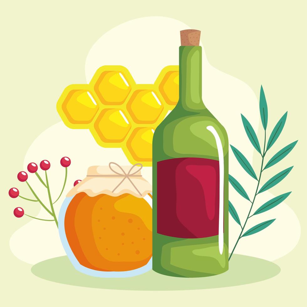 wine with honey vector
