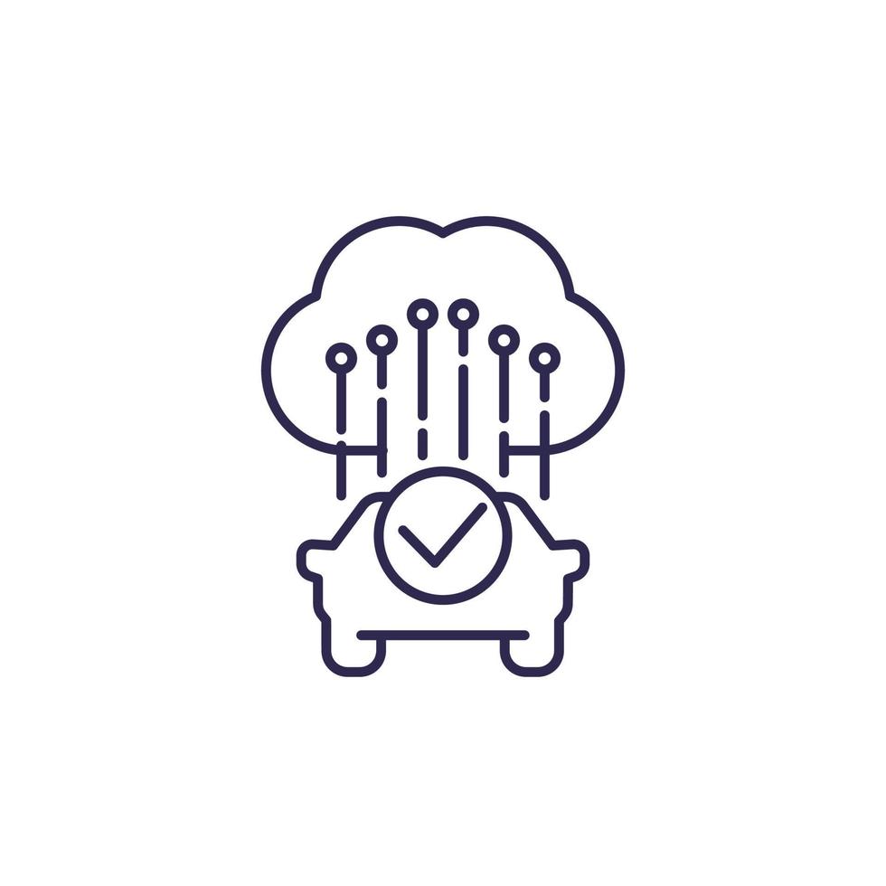 cloud solutions for transport line icon vector