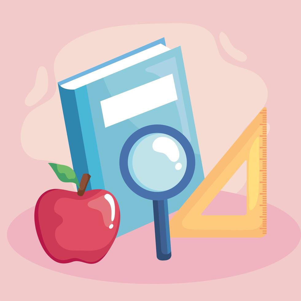 book and school supplies vector