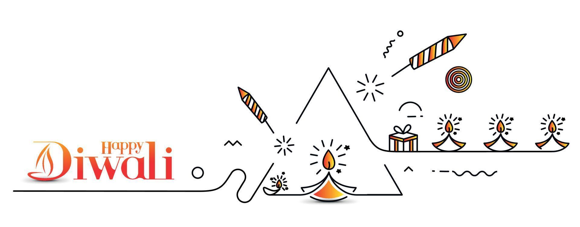 Happy Diwali Background, Vector illustration.