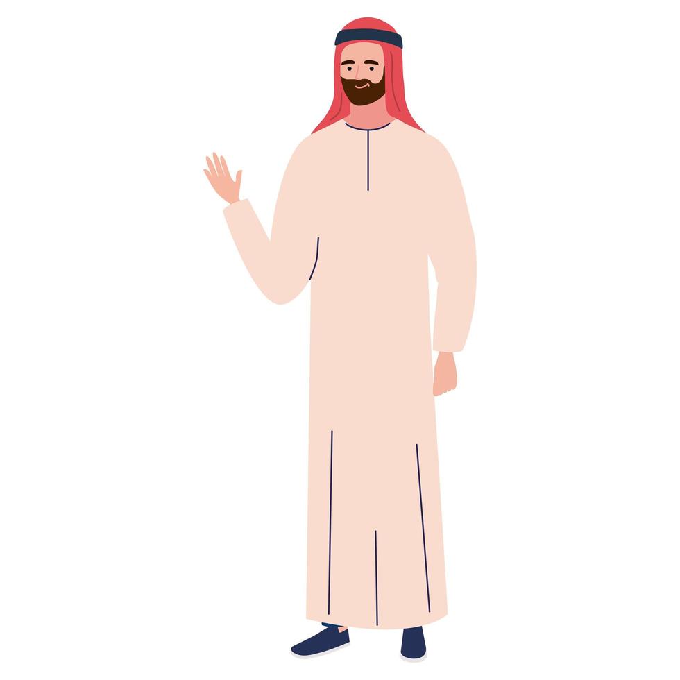 hombre vestido con ropa musulmana vector