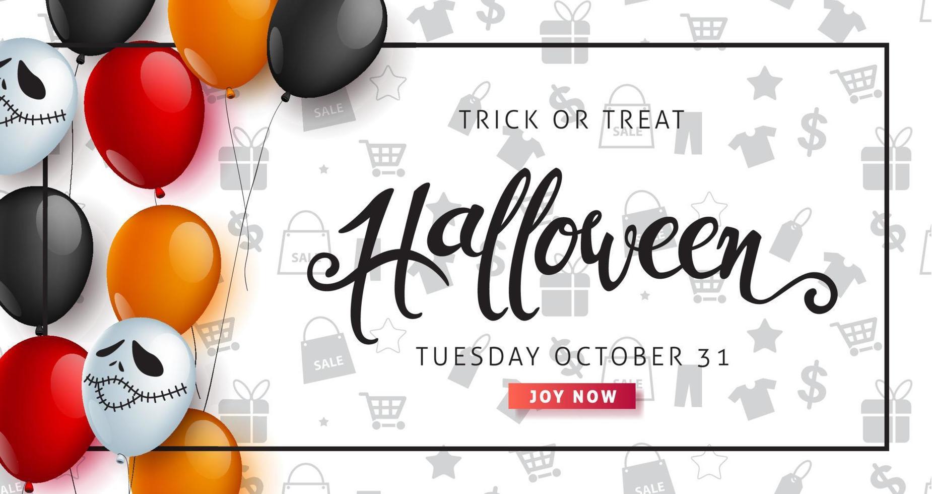 plantilla de banner de publicidad de promoción de venta de feliz halloween vector