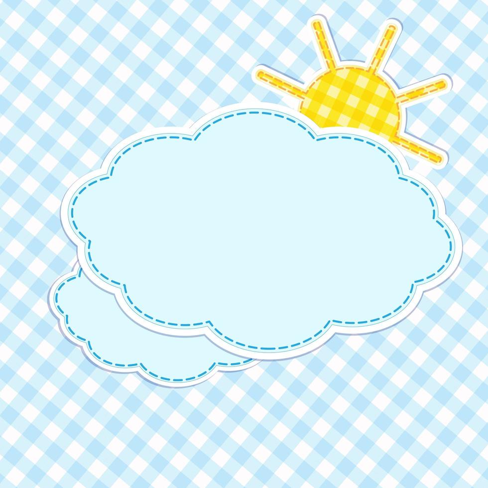 Frame with clouds and sun vector