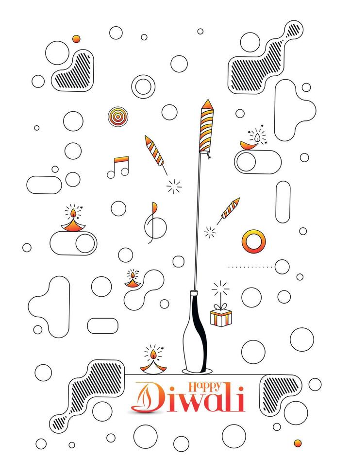 Happy Diwali Background, Vector illustration.