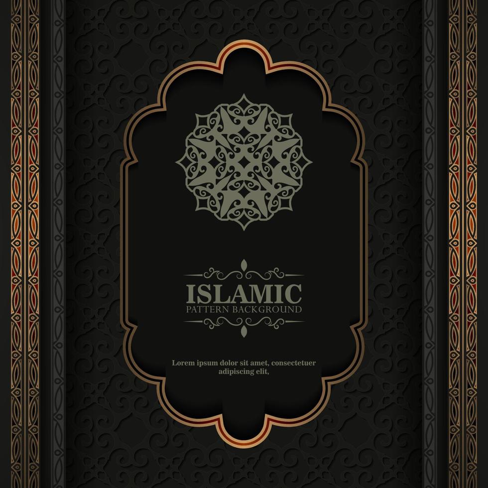 luxury dark islamic pattern background vector