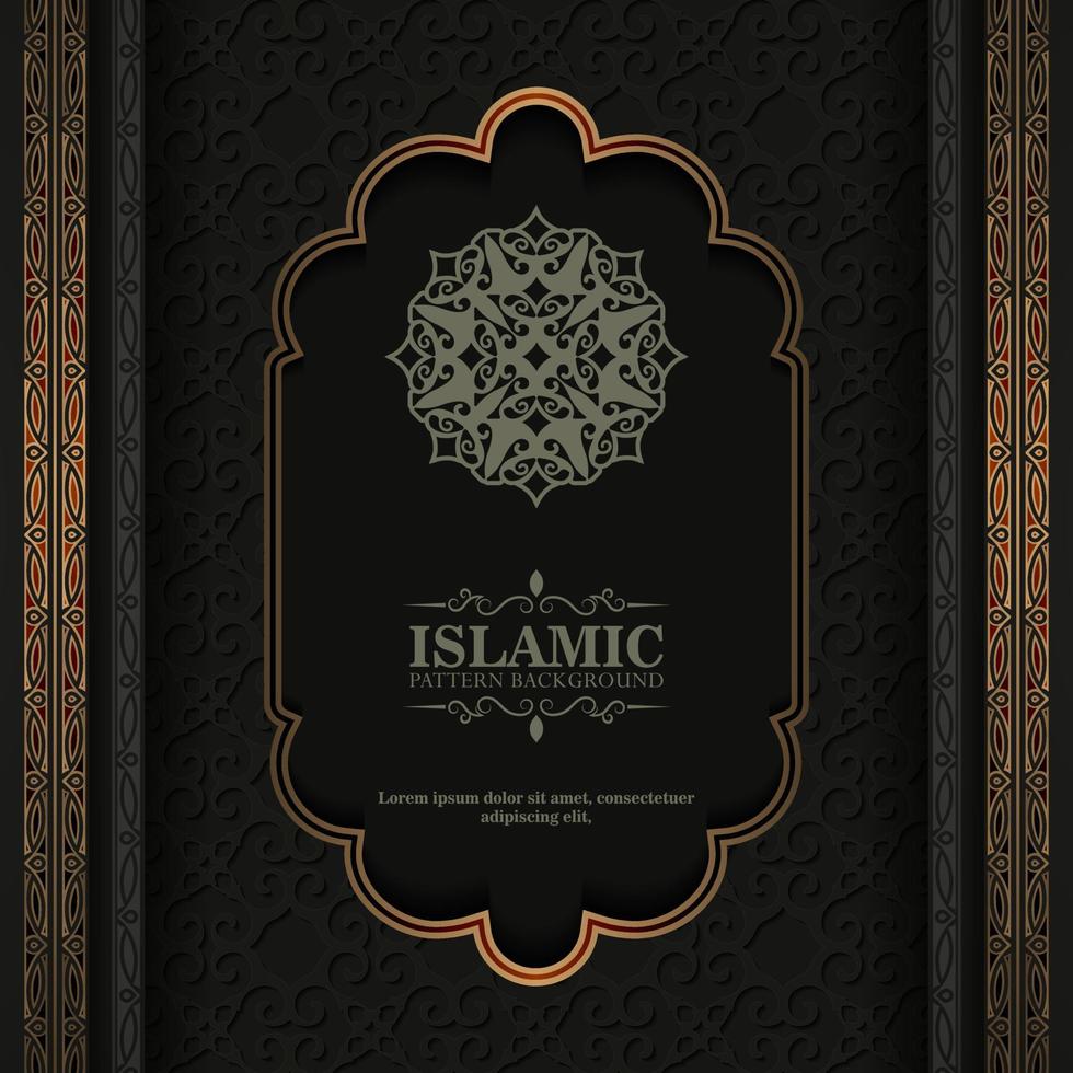 luxury dark islamic pattern background vector