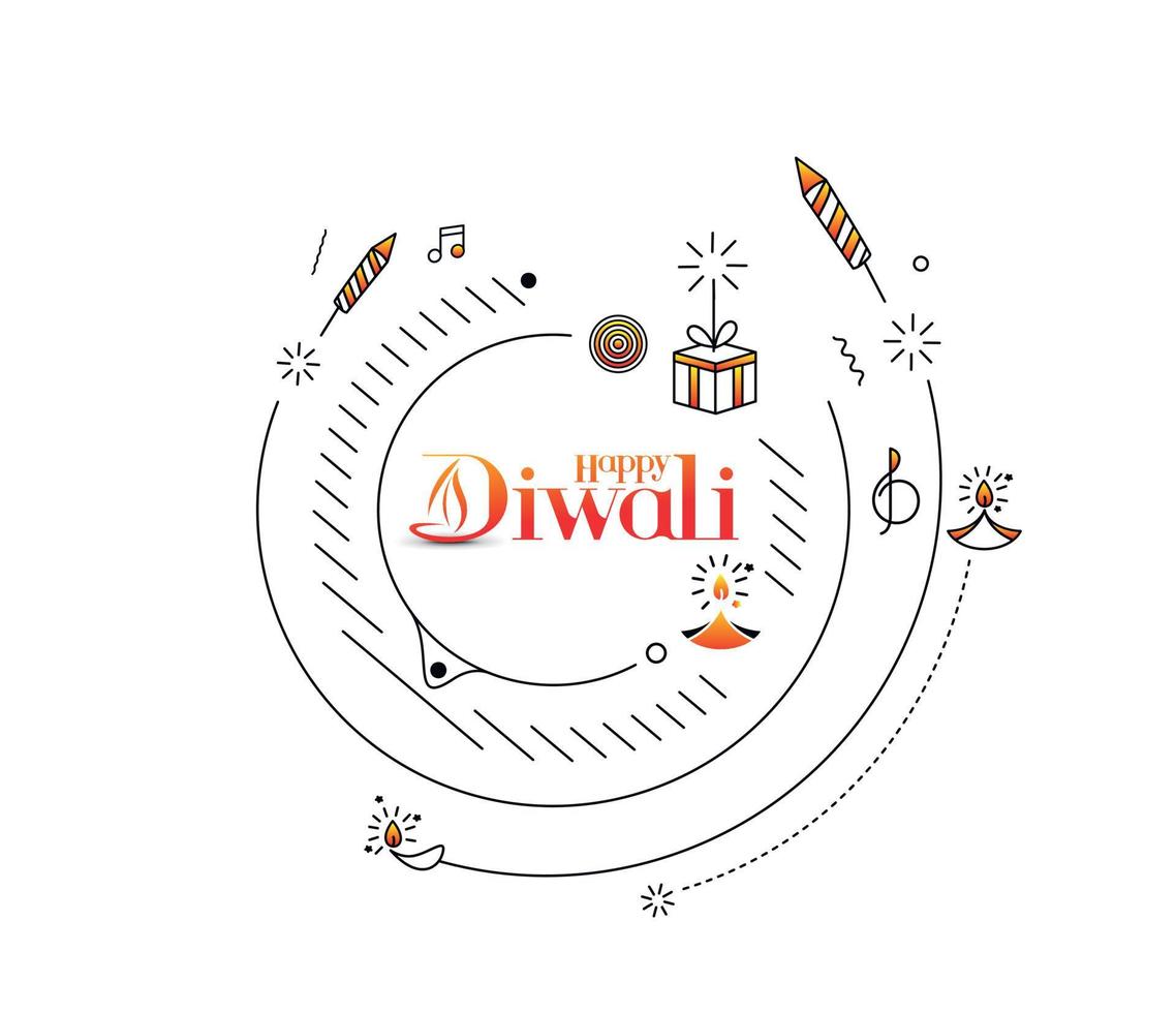 Happy Diwali Background, Vector illustration.