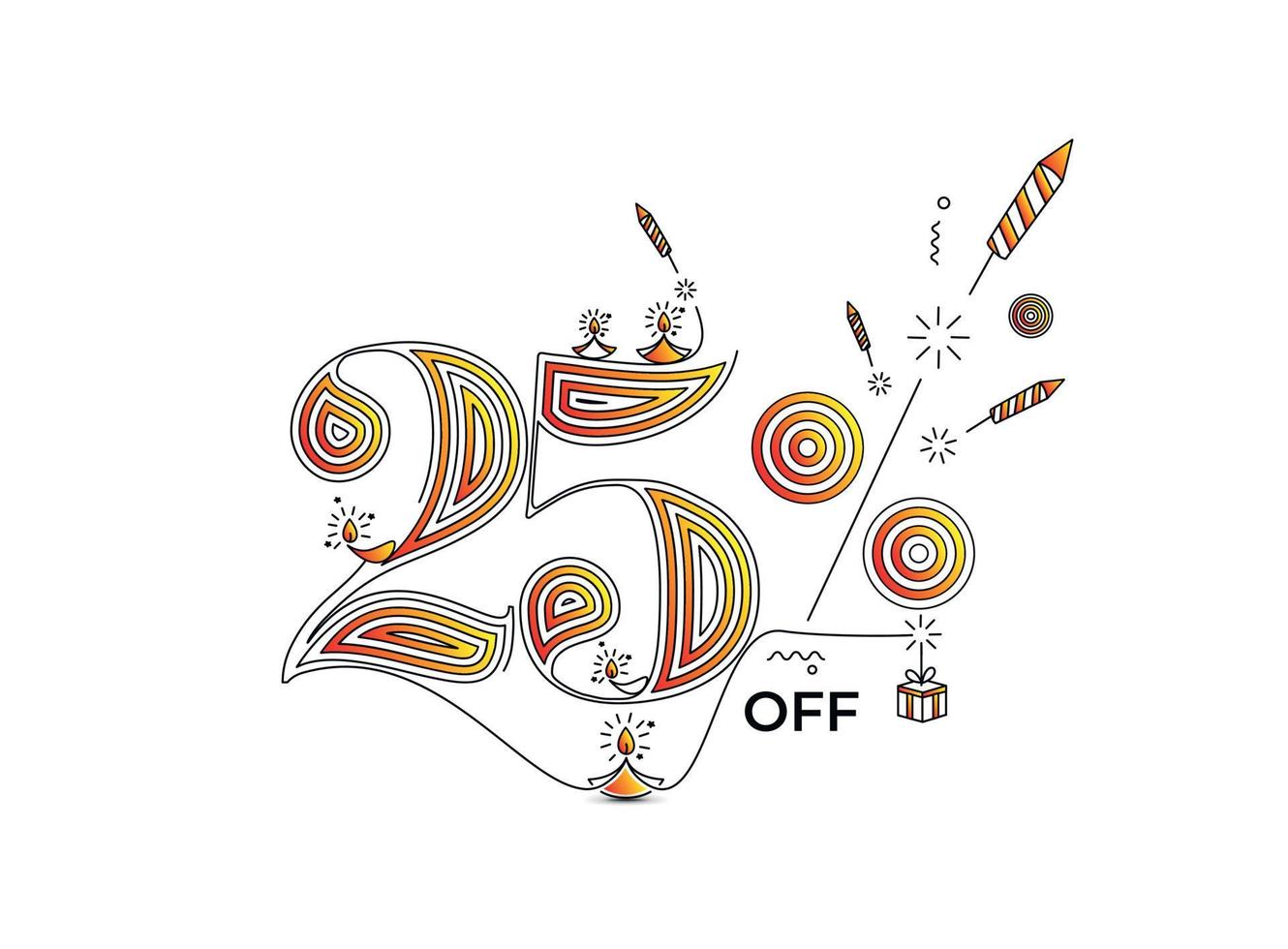 banner de venta de descuento feliz diwali, ilustración vectorial. vector