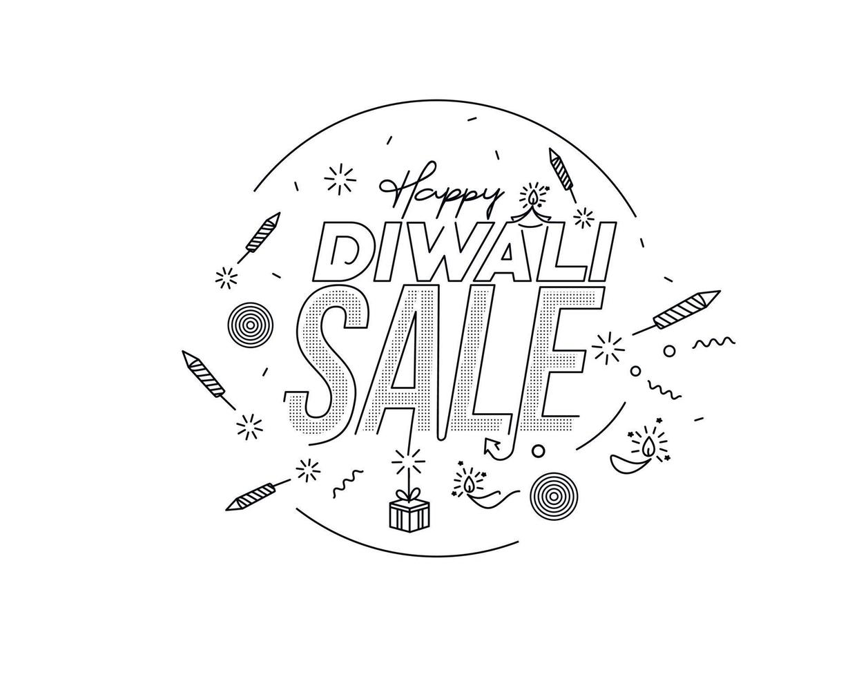 cartel de banner de venta de feliz diwali, ilustración vectorial. vector