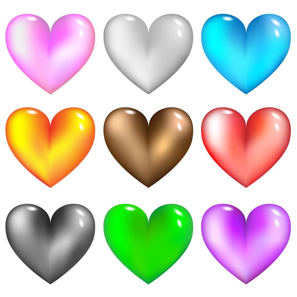 Glass hearts icon for web vector