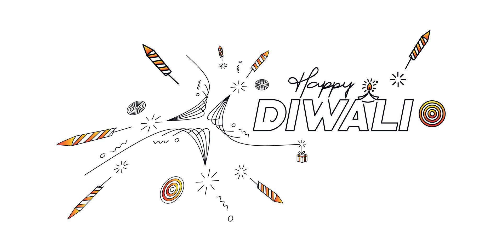 Happy Diwali Background, Vector illustration.