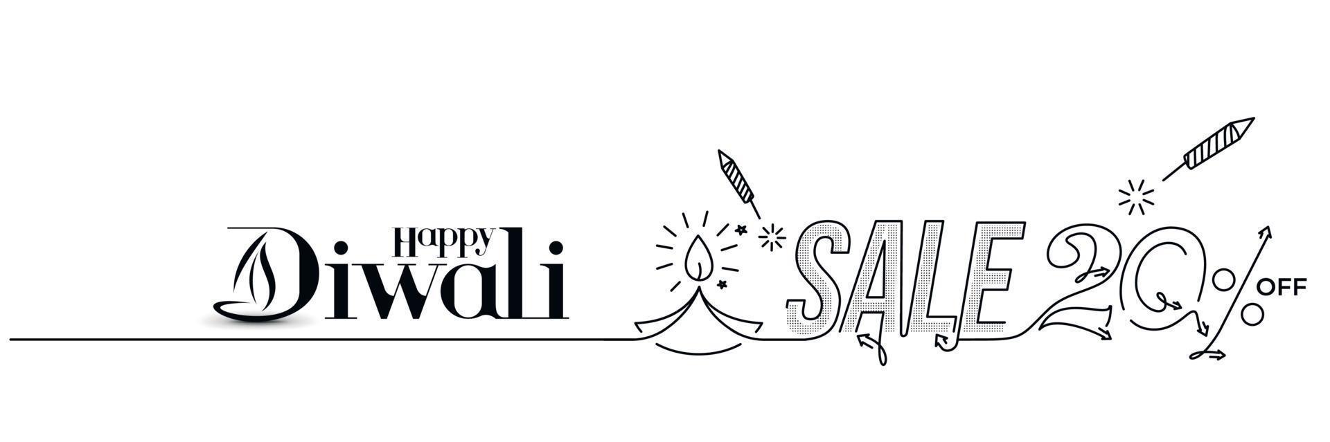 Happy Diwali Sale Banner Poster, Vector illustration.