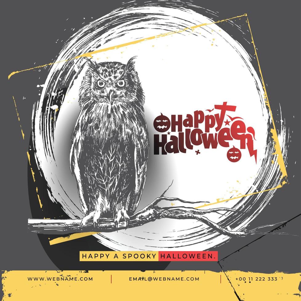 feliz halloween festival concepto digital instagram y plantilla de banner de publicación de redes sociales. vector